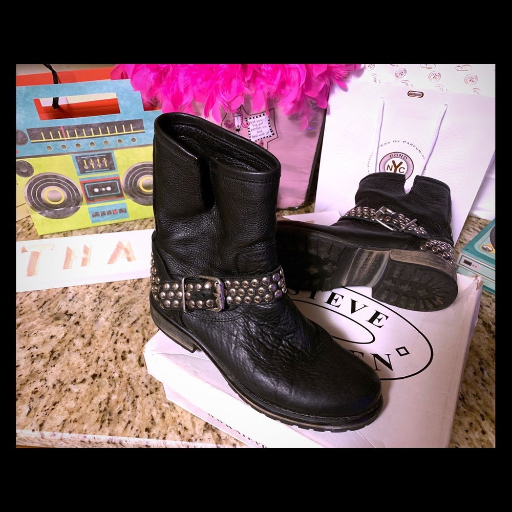 Steve Madden studded leather combat boots